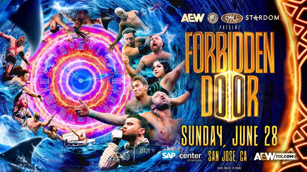 AEW x NJPW Forbidden Door 2026 Poster