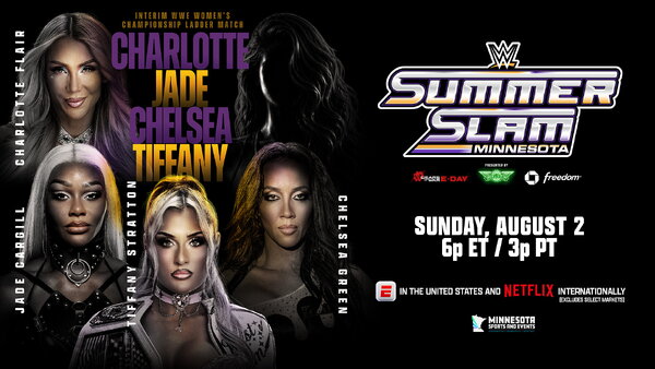 WWE SummerSlam 2026 Charlotte Flair Jade Cargill Tiffany Stratton Chelsea Green