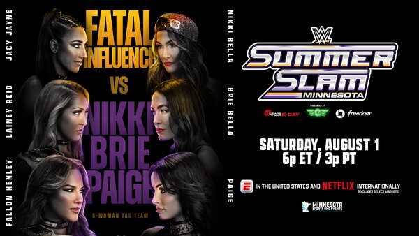 WWE SummerSlam 2026 Fatal Influence Jacy Jayne Fallon Henley Lainey Reid Bellas Brie Nikki Paige