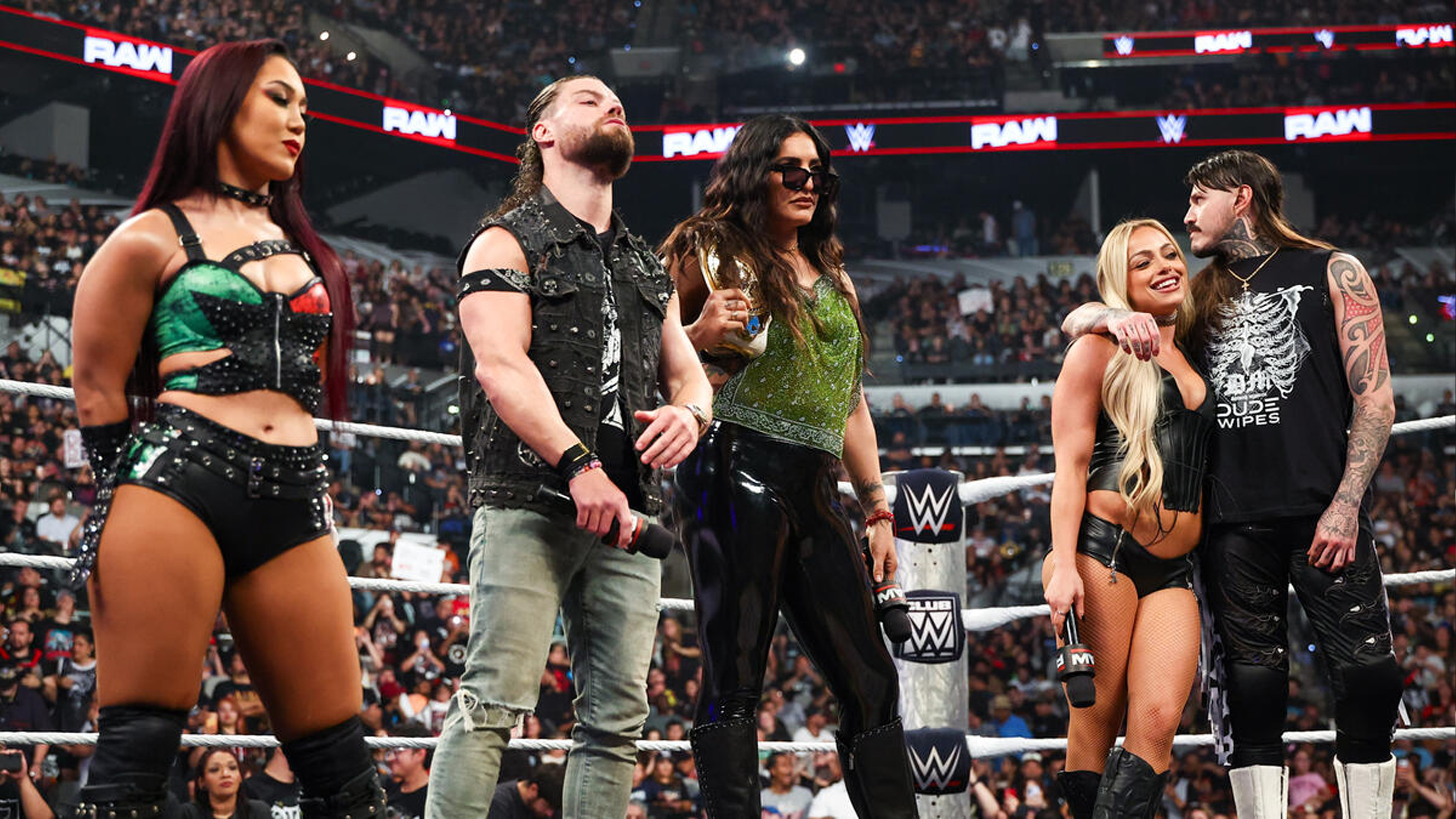 WWE Raw The Judgment Day Roxanne Perez JD McDonagh Raquel Rodriguez Liv Morgan Dominik Mysterio
